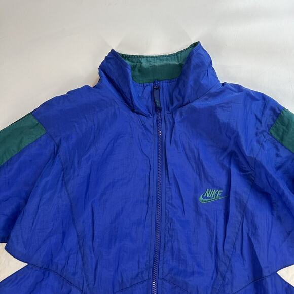 Vintage 90s Nike Full Zip Multicolor Colorblock Jacket Mens XLT - Picture 2 of 9